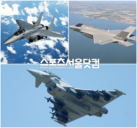 ▲ F-15SE · F35 · 타이푼 (왼쪽 위부터 시계방향)
