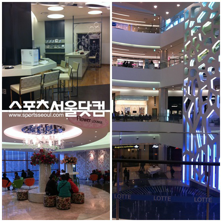▲  (왼쪽부터 시계방향) 신세계 센텀시티점 영라운지, 롯데 광복점 분수, 롯
데 광복점 플라워라운지