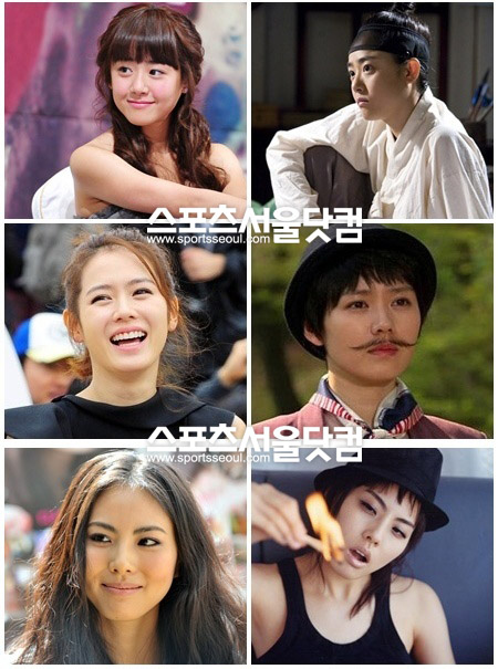 ▲남장을 통해 새로운 모습을 보여준 여자 스타들.(위쪽부터) 문근영,손예진,박지윤/사진=인터넷 캡쳐, 더팩트DB