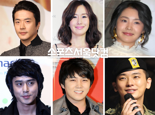 ▲물의를 빚어 자숙의 시간을 갖고 복귀한 연예인들. 좌측 상단부터 시계방향으로  권상우, 김지수, 황수정, 주지훈, 강인, 김상혁/사진=더팩트DB