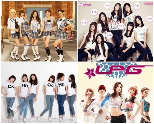 ▲ 올 봄 컴백 혹은 가요계에 데뷔하는 걸스데이, 에이핑크, LPG, 치치(왼쪽 위부터시계방향)/사진=각 소속사 제공