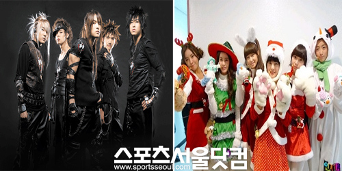 ▲독특한 콘셉트로 팬들의 혹평을 받은 동방신기(왼쪽)와 티아라/사진=캡쳐