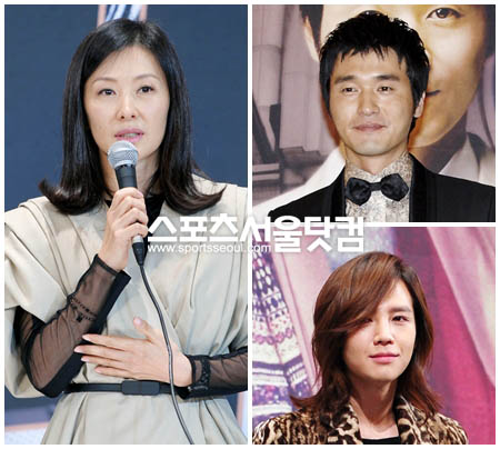 ▲ 촬영장에서 분위기를 주도하며 군기반장 역할을 맡은 스타들.왼쪽부터 이미숙, 이성재, 장근석./사진=더팩트DB