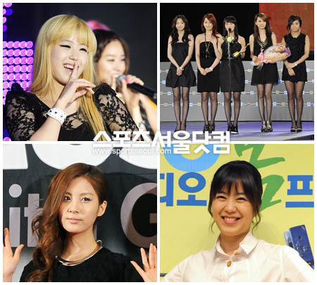 ▲ 프로필의 체중이 실제보다 적게 기재된 스타들. 왼쪽 위부터시계 방향으로 시크릿 전효성, 원더걸스, 김주희 아나운서, 소녀시대 서현./사진=더팩트DB