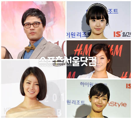 ▲  프로필의 나이가 실제보다 어려 논란을 일으킨 스타들. 왼쪽 위부터 시계 방향으로 김성민, 서우, 현영, 선우선, 이시영./사진=더팩트DB