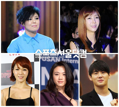 ▲ 이주의 맑음 스타들. 왼쪽 위부터 시계방향으로 이은미, 지나(G.NA),JYJ 김준수, 탕웨이, 임정희./사진=더팩트DB