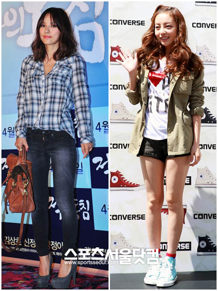 ▲ 완벽한 패션으로 외출한 이효리(왼쪽)와 구하라