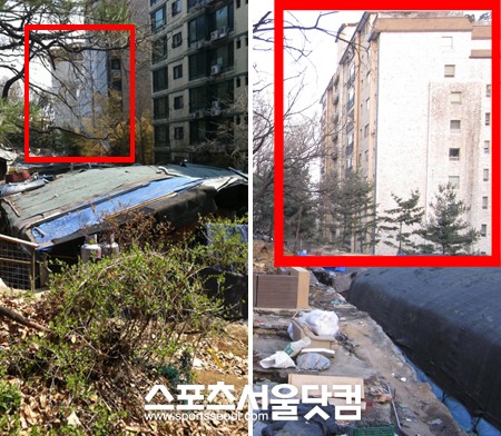 ▲ 산청마을 전경, 네모 안은 트라움하우스