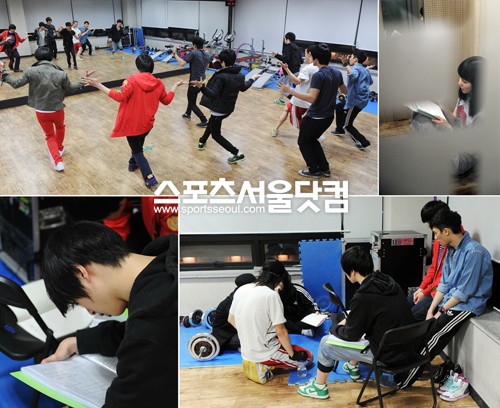 ▲ 큐브 엔터테인먼트에서 트레이닝 중인 연습생들./사진=노시훈 기자