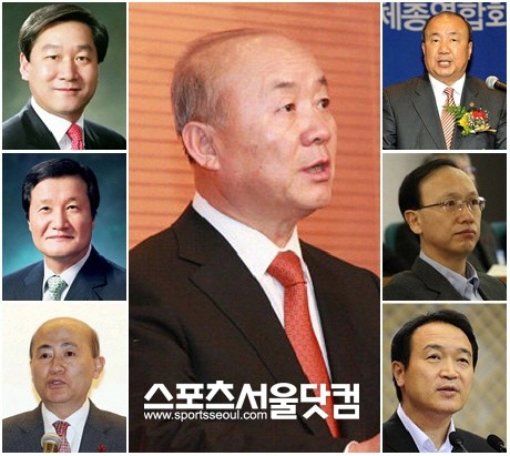 ▲개각 과정에서 인사이동이 점쳐지는 핵심인사들. 왼쪽 위부터 유정복 
농림수산식품부 장관, 아래 윤증형 기획재정부 장관, 이만의 환경부장관, 가운데 
류우익 전 주중대사, 오른쪽 위에는 정종환 국토해양부 장관, 임태희 청와대 
비서실장, 현인택 통일부 장관 등이 개각 대상으로 거론되고 있다.