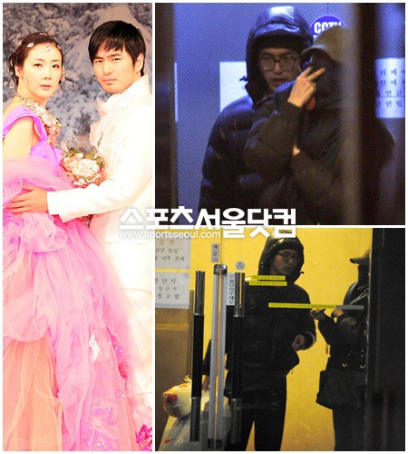 ▲ 故 앙드레 김 패션쇼에 함께 섰던 최지우와 이진욱(왼쪽), 지난 2009년 두 사람의 데이트 장면을 단독으로 포착한 모습/더팩트DB