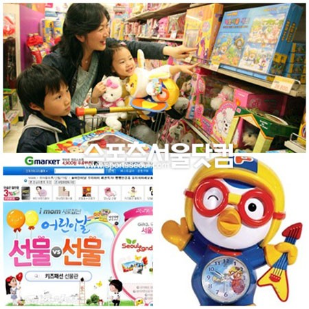 ▲ 이마트 할인점(위쪽 시계방향), 인기 캐릭터 뽀로로, G마켓 행사