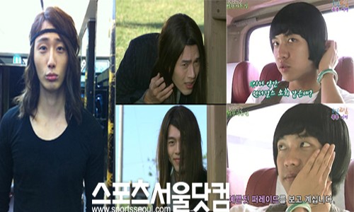 ▲가발로 웃음을 안긴 스타들. 왼쪽부터 정일우, 현빈, 이승기/사진=캡처