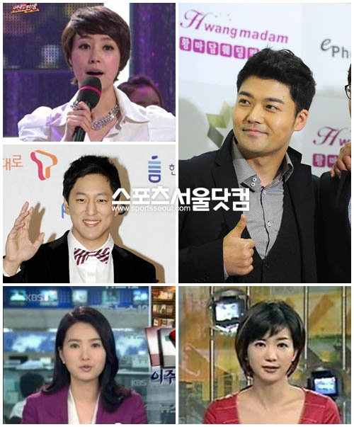 ▲ 말실수로 곤욕을 겪은 아나운서들. 왼쪽 위부터 시계방향으로 MBC 박혜진, KBS 전현무, KBS 황정민, KBS 김진희, KBS 한석준 아나운서/더팩트DB, MBC 위대한 탄생, KBS VJ 특공대, KBS  뉴스 캡처