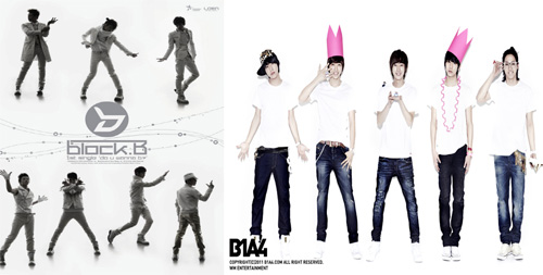 ▲장대한 꿈을 그룹명에 담은 블락비(왼쪽)과 비원에이포/사진제공=브랜뉴스타덤,WM엔터테인먼트