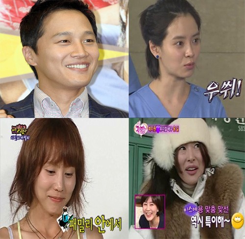 ▲남다른 예능감을 뽐낸 스타들. 왼쪽 위부터 시계방향으로 차태현, 송지효, 예지원, 박예진/사진=더팩트DB, SBS 일요일이 좋다-런닝맨, SBS 일요일이 좋다-골드미스가간다, SBS 일요일이 좋다-패밀리가 떴다 방송 캡처