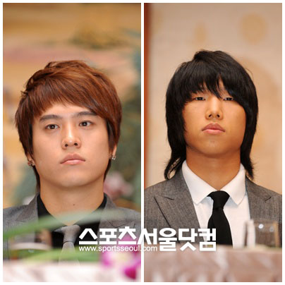 ▲ 27일 자살한 채동하가 몸담았던 그룹 SG워너비의 김진호, 김용준/더팩트DB