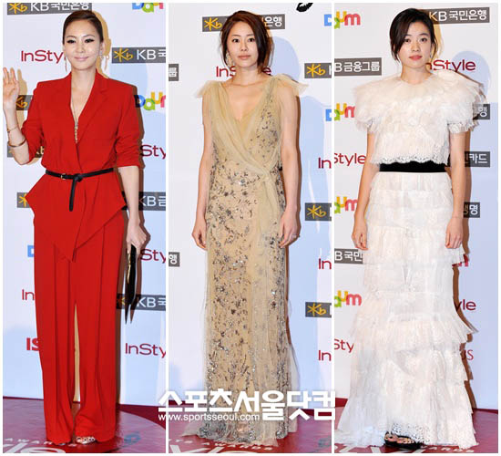 ▲ 각각의 개성이 묻어나는 드레스로 레드카펫을 수놓은 김남주, 고현정, 한효주(왼쪽부터)/더팩트DB