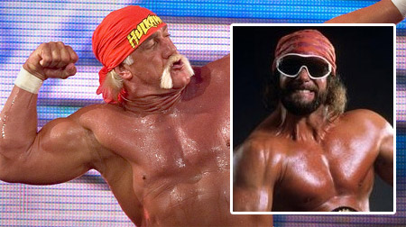 ▲헐크 호건(왼쪽)과 마초맨. <WWE 공식 홈페이지>