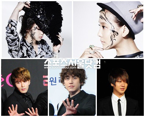 ▲ 공통점을 지닌 멤버들을 재조합, 유닛으로 결성해 화제를 모은 이들. 왼쪽 위부터시계 방향으로 다나&선데이의 선데이, 다나, 슈퍼주니어KRY의 예성, 규현, 려욱/사진=더팩트DB, SM엔터테인먼트