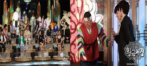 ▲집단 토크쇼 강심장(왼쪽)과 점집 콘셉트의 무릎팍 도사 /사진=SBS, MBC 제공