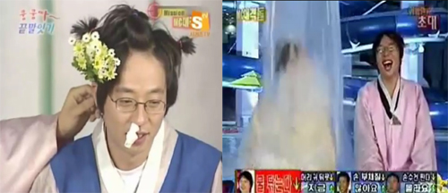 ▲벌칙쇼로 웃음을 안긴 공포의 쿵쿵따(왼쪽)와 위험한 초대 /사진=KBS 슈퍼 TV 일요일은 즐거워 방송 캡처