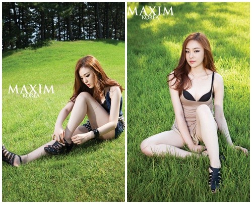 ▲하라소라 멤버 길하라가 화보를 통해 시원한 섹시미를 드러냈다./맥심 제공