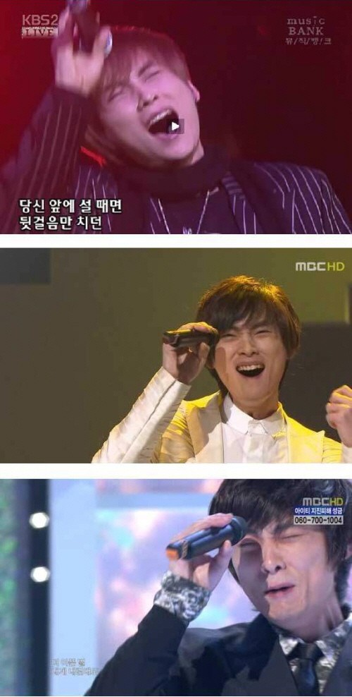 ▲열창하는 민경훈. /사진=KBS2 뮤직뱅크, MBC 쇼음악중심 캡처