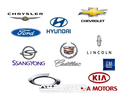 ▲ 한국, 미국 자동차 회사 CI