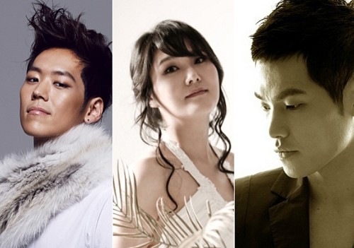 ▲스텔라 박(가운데) 콘서트에 게스트로 등장하는 팝페라 가수 카이(왼쪽)와 나윤권(오른쪽)/사진제공=피케이 미디어