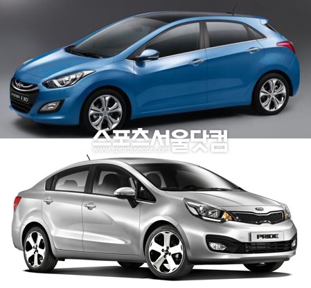 ▲ 현대자동차 i30(위), 기아자동차 신형 프라이드
