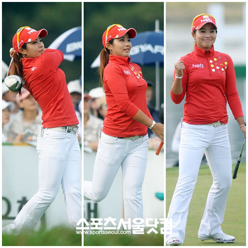 ▲경기내내 밝은 모습으로 경기에 임한 양수진.