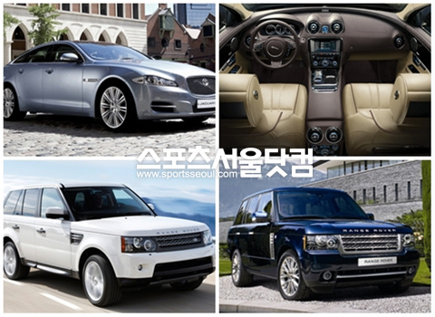▲ 재규어 올 뉴 XJ, 올 뉴 XJ 내부, 레인지로버, 레인지로버스포츠(왼쪽 위부터 시계방향)