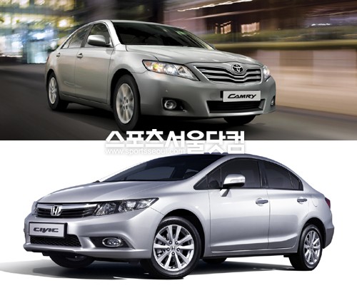 ▲ 글로벌 베스트 셀링카 도요타 캠리(위), 혼다 시빅