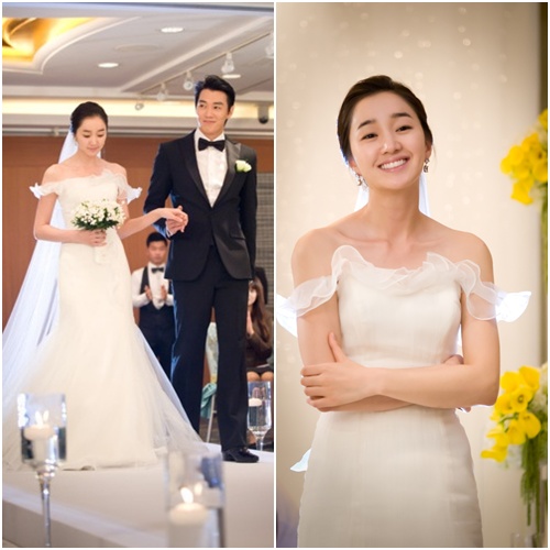 ▲ 천일의 약속에서 결혼식을 올린 수애와 김래원./SBS 제공
