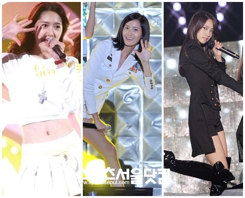 ▲ 소녀시대 멤버로 무대 위 윤아. 다시만난 세계, 소원을 말해봐, 더 보이즈 활동 모습/방송화면 캡처, 더팩트DB