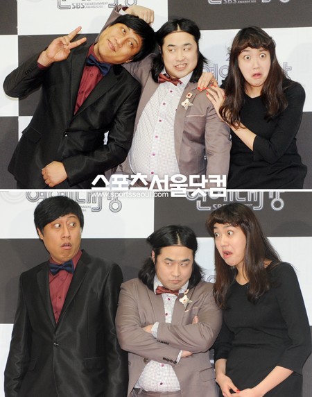 ▲독특한 눈빛으로 포즈 취하는 개그투나잇 적반하장팀. /노시훈 기ㅏㅈ