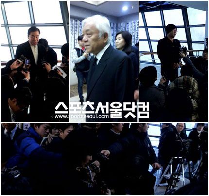 ▲ 김근태 고문의 빈소를 찾은 유명 인사들. 이재오 의원, 김한길 전 의원과 그의 아내 최명길, 영화배우 박철민, 나경원 전 의원.(시계 방향순)