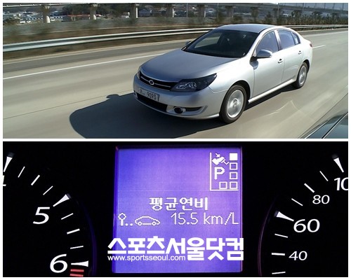▲ 르노삼성 SM5 에코 임프레션(위), 파주ㆍ부산 왕복 평균 연비