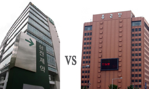 ▲국내 두통약 치료제 시장의 라이벌, 삼진제약과 종근당 본사