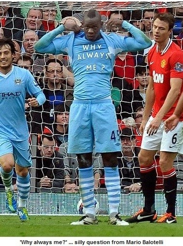 ▲자신을 향한 세간의 좋지 않은 시선에 불만을 드러낸 맨체스터 시티의 마리오 발로텔리 / 사진 - 더 선