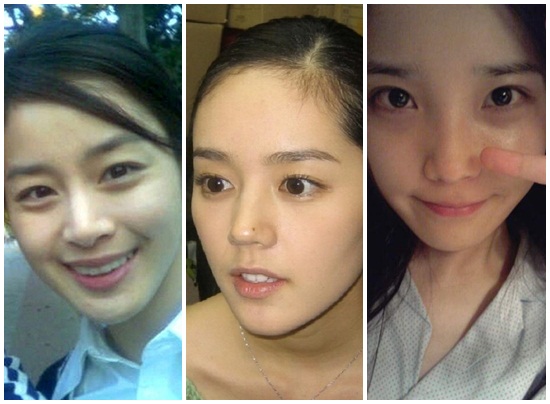 ▲배우 김태희와 한가인, 아이유의 초근접 셀카가 같은 날 공개돼 인터넷을 달궜다./온라인 커뮤니티