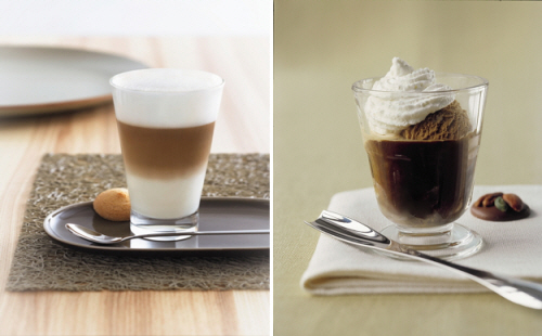 ▲진한 유혹이 필요할 때 라테 마키아토(왼쪽)를, 기분전환이 필요하다면 리에주와를.