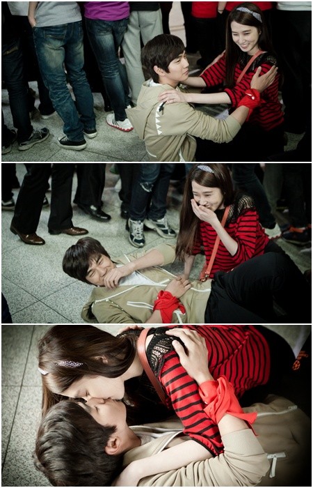 ▲ 드라마 속에서 풋풋한 키스신을 연출한 박은빈과 유승호./TV조선 제공