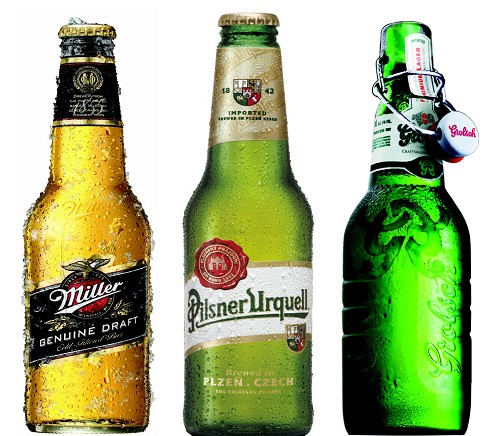 ▲밀러 제뉴인드래프트, 필스너 우르켈, 그롤쉬(왼쪽부터)