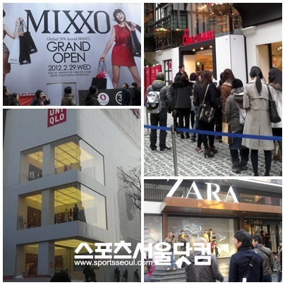 ▲ 제일모직의 에잇세컨즈 명동점이 오픈하면서 명동 내 SPA브랜드 제2의 전쟁을 예고하고 있다.