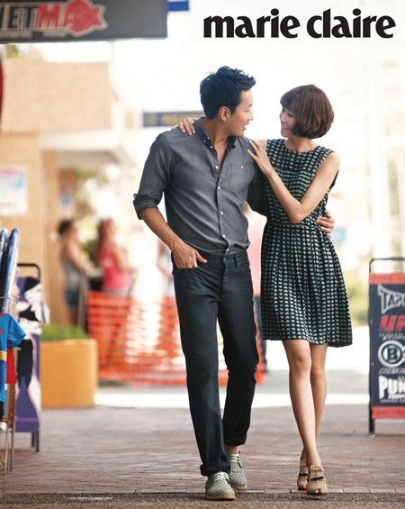 ▲ 화보 속에서 세련된 패션 감각을 뽐낸 하정우(왼쪽)과 공효진.