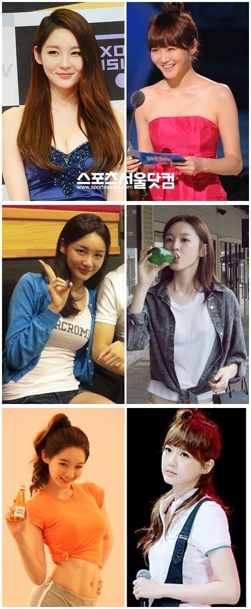 ▲왼쪽 위부터 아래는 최근 부쩍 예뻐지고 볼륨감 넘치는 몸매를 과시하고 있는 강민경. 오른쪽 위부터 아래는 2009년, 2010년, 데뷔 초 강민경/더팩트DB, 강민경 미니홈피, 온라인 커뮤니티, 현대약품 광고컷