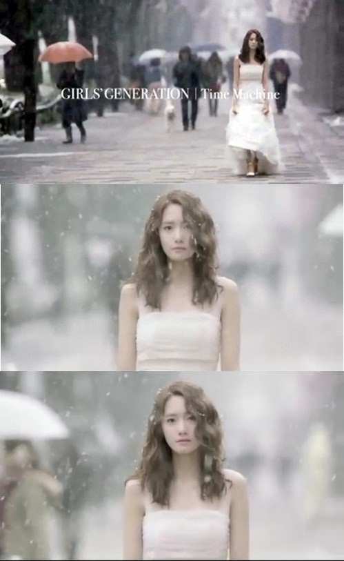 ▲소녀시대 윤아가 웨딩드레스를 입고 나선 타임머신 뮤직비디오가 화제가 됐다./영상 캡처