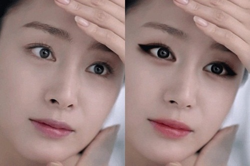 ▲배우 김태희의 얼굴에서 티아라 지연으로 바뀌는 과정을 담은 사진이 화제다./다음 텔존